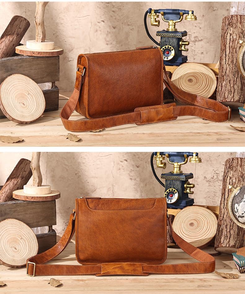 Amazon.co.jp: 一流の鞄職人が作る ヌメ革 ハンドメイド メンズバッグ